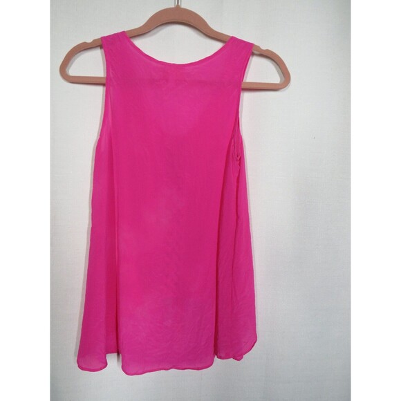 Rieley Pink Fringed Silk Sleeveless Top Size Small -READ DESC- - Picture 4 of 12
